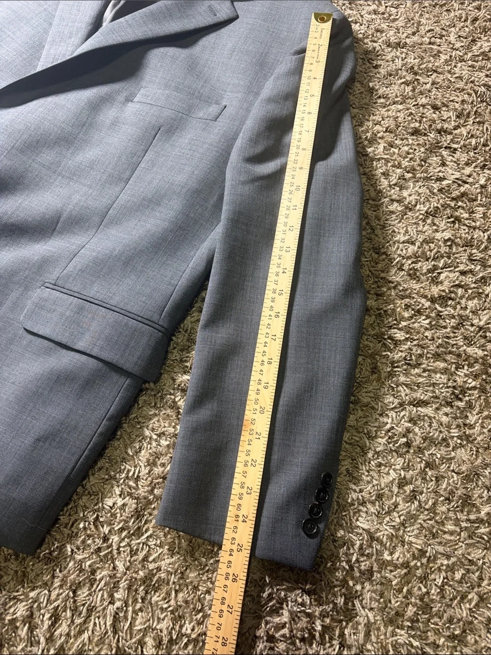 Lauren Ralph Lauren Men’s Blazer 50R Gray 100% Wool Natural Stretch 2 Button